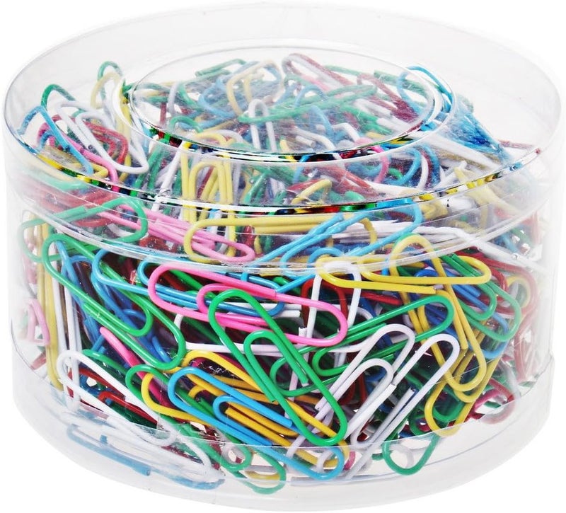 SUMAJU 500 PCS Colored Paper Clips, Medium 33 mm/1.3Inch Assorted Paperclips Vinyl Coated Clips for Office School Personal (1.3Inch) - Image 2